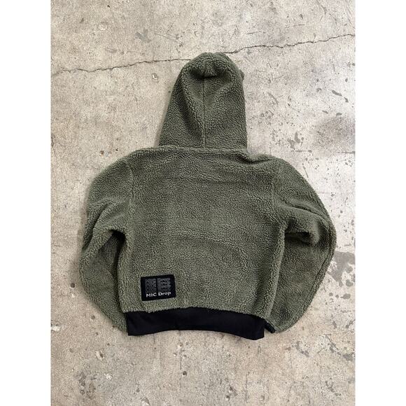 Bts Mic Drop Deep Pile Fleece Green Hoodie Size M - Picture 2 of 13